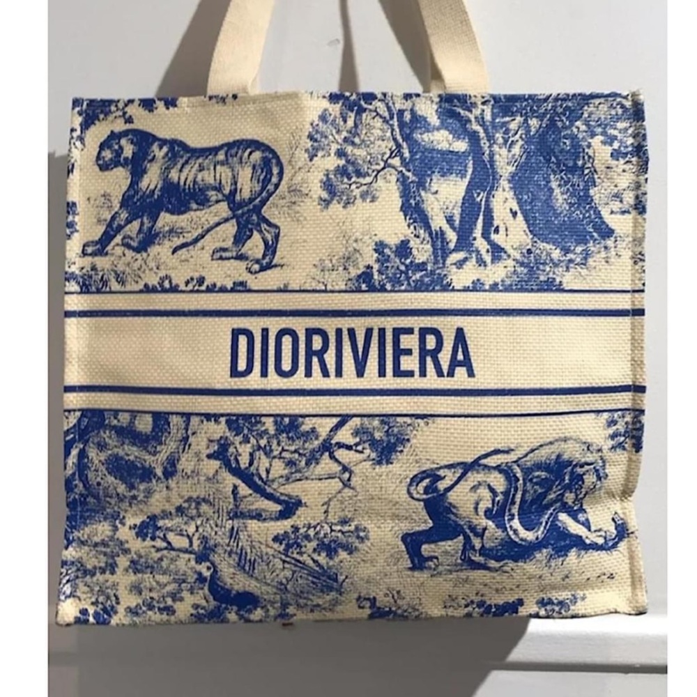 Dior Blue and Cream Tote Bag - Picture 2 of 8